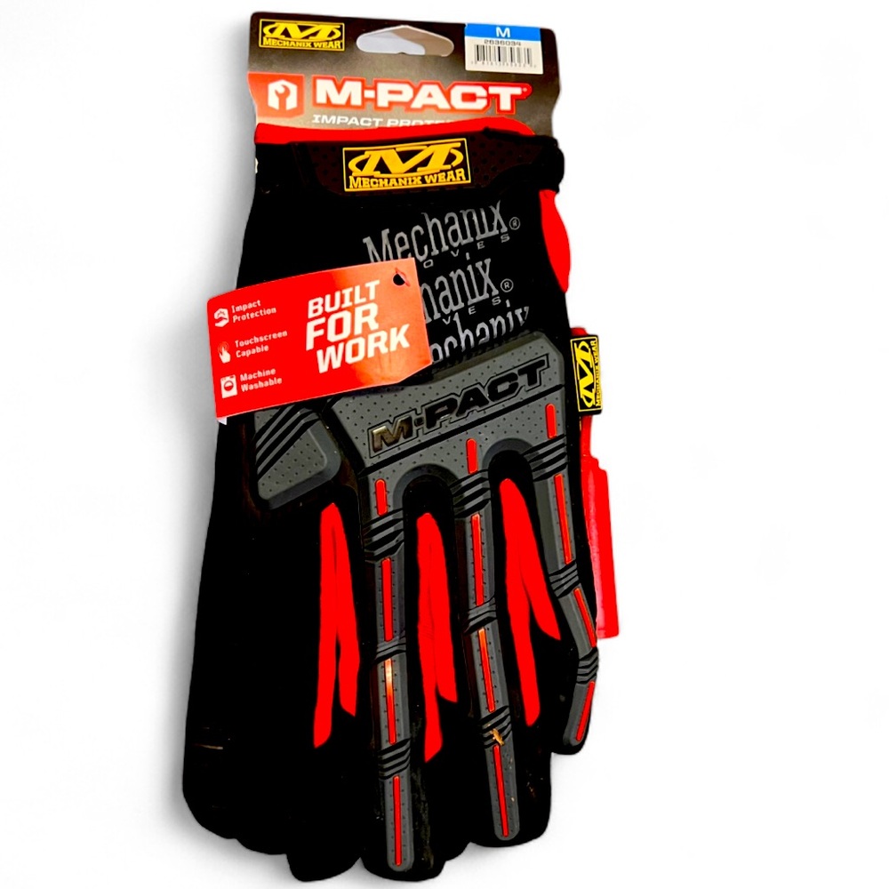 Men’s Mechanic Red, Gray & Black Gloves Impact Protection by Mechanix Wear  - M